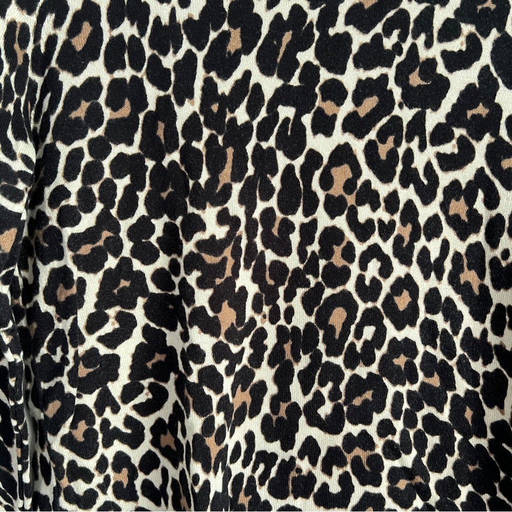 J Crew 100% Cotton Knit Pullover Sweater Leopard Print Multicolor Women XS - Picture 4 of 7